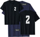 White Number 2 Team Junior Sports Numbered Uniform T-Shirt - T-Shirt | Navy