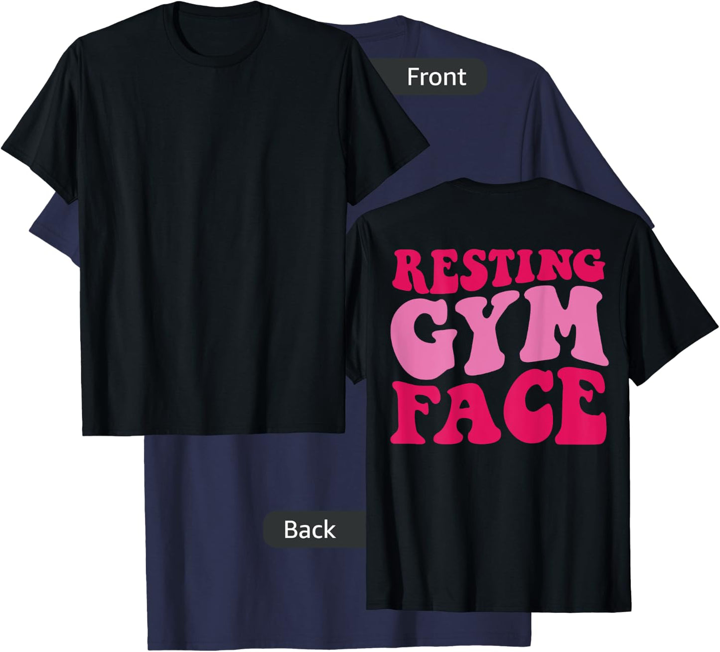 Resting Gym Face on back T-Shirt - T-Shirt | Navy