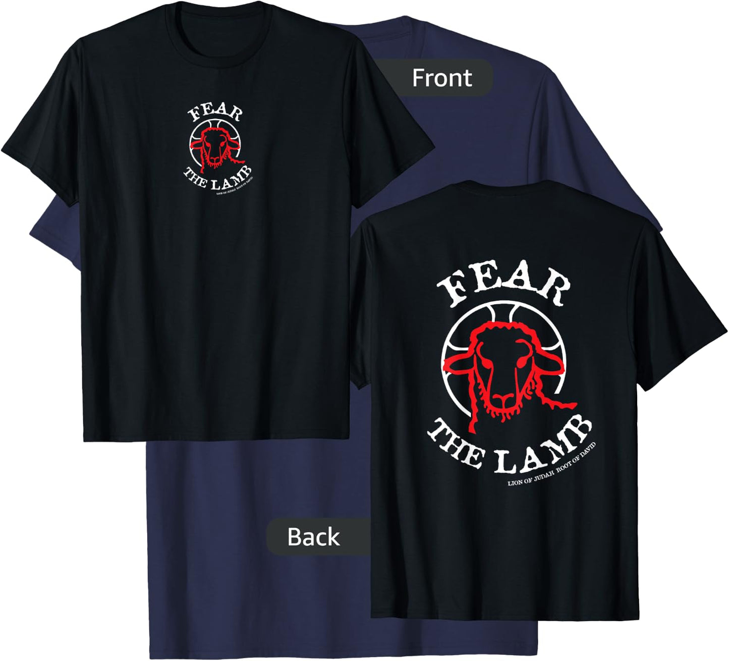 FirefromHeaven Fear the LAMB OF GOD KING Jesus Christ Christian Revelation T-Shirt - T-Shirt | Navy