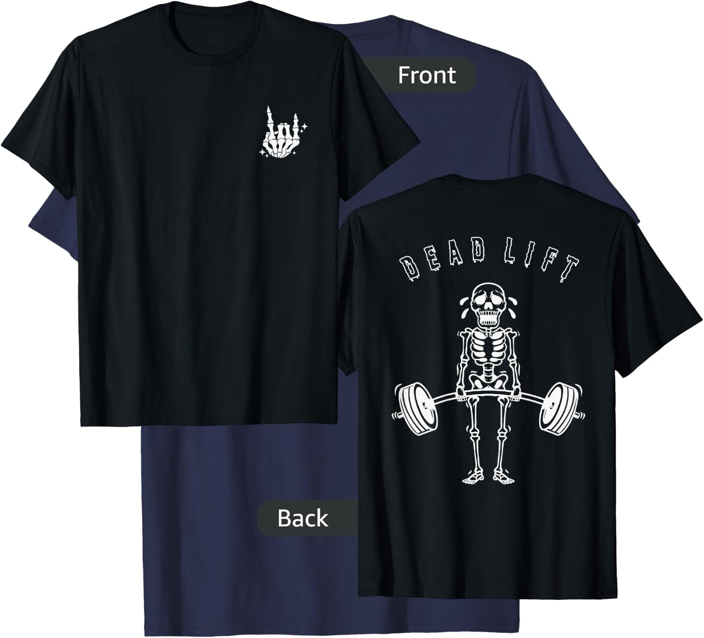 TheGodsEnvyUs Men's Halloween Skeleton Graphic Gym , Black, Small T-Shirt - T-Shirt | Navy