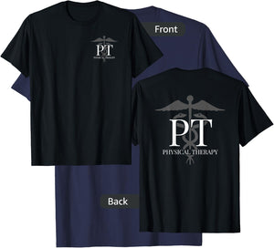 Physical Therapy - PT - Front / Back - Physical Therapist T-Shirt - T-Shirt | Navy