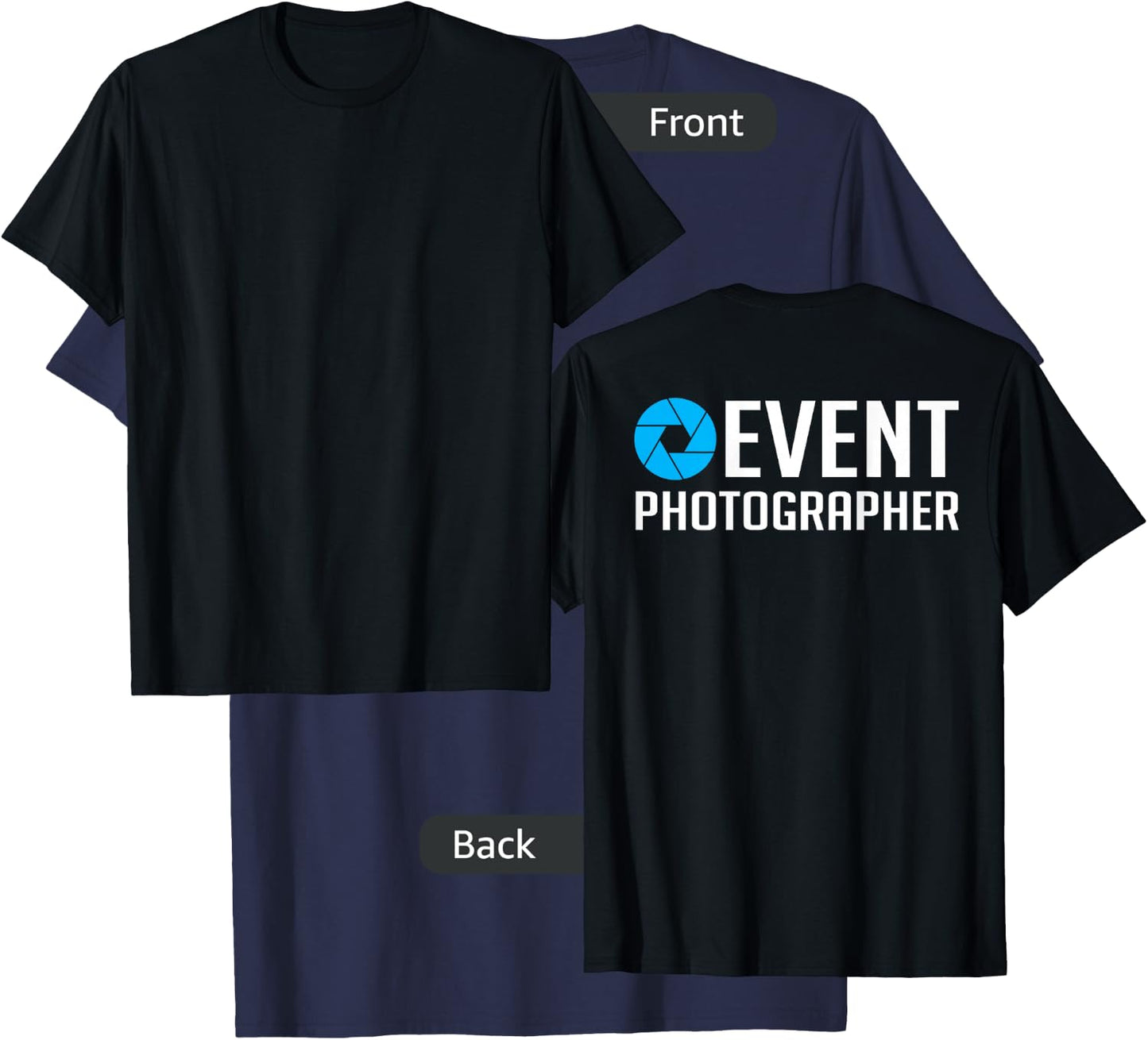 Official Staff Job (Back Printed) Event Photographer T-Shirt - T-Shirt | Navy