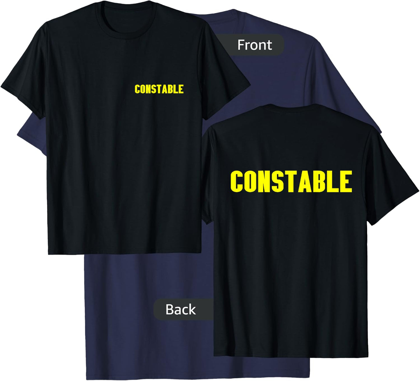 Constable YELLOW FRONT AND BACK PRINT Both Sides On Duty T-Shirt - T-Shirt | Navy