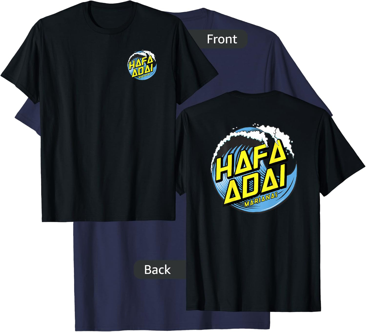 Vintage Wave Hafa Adai Marianas - CNMI T-Shirt - T-Shirt | Navy