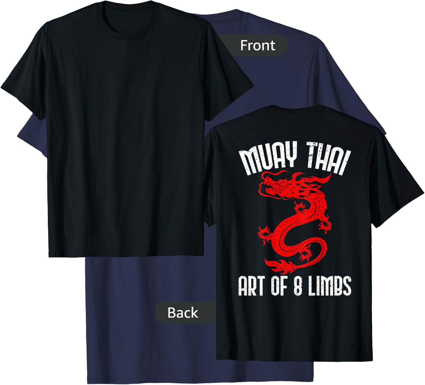 Muay Thai Art Of 8 Limbs Back Printed Shirts T-Shirt - T-Shirt | Navy