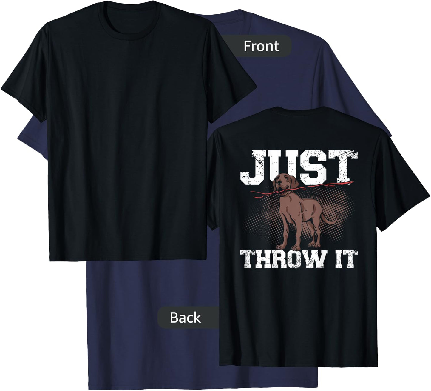 Just Throw It Backprint T-Shirt - T-Shirt | Navy