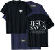 Jesus Saves John 3:16-17 Front and Back Print Christian T-Shirt - T-Shirt | Navy