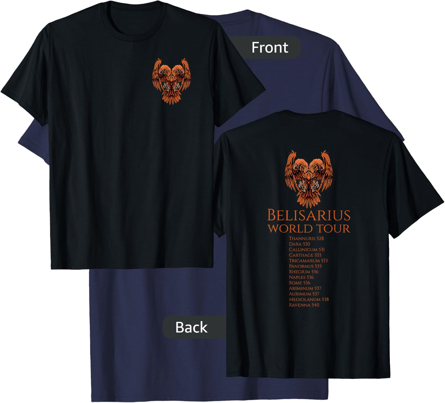 Byzantine History - Belisarius World Tour - Eastern Rome T-Shirt - T-Shirt | Navy