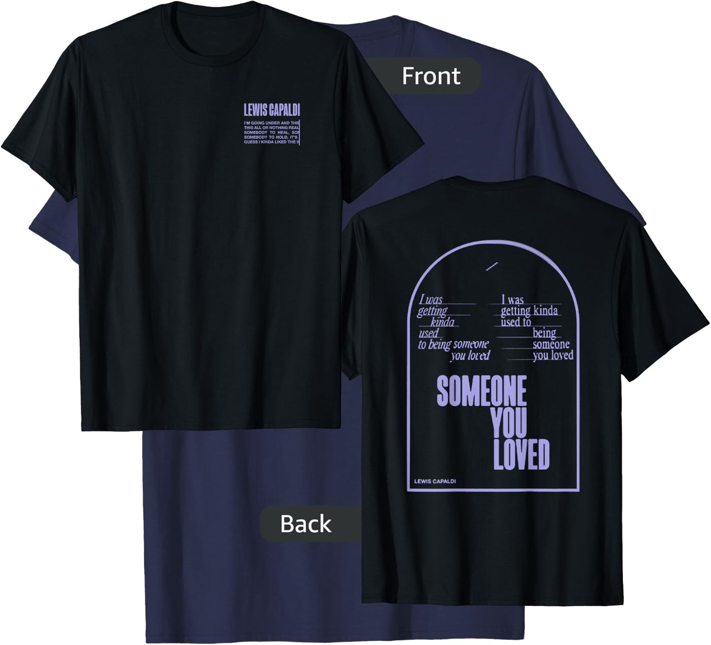 Lewis Capaldi – Slogan Arch T-Shirt - T-Shirt | Navy