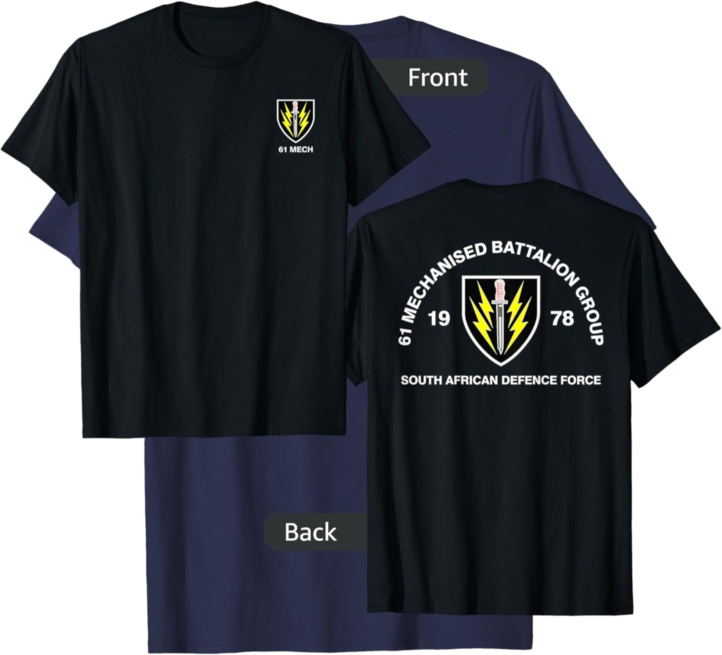 61 Mech Battalion South African Army Military T-Shirt - T-Shirt | Navy