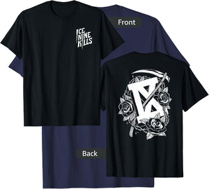 Ice Nine Kills Official Adult Floral , Black, Small T-Shirt - T-Shirt | Navy