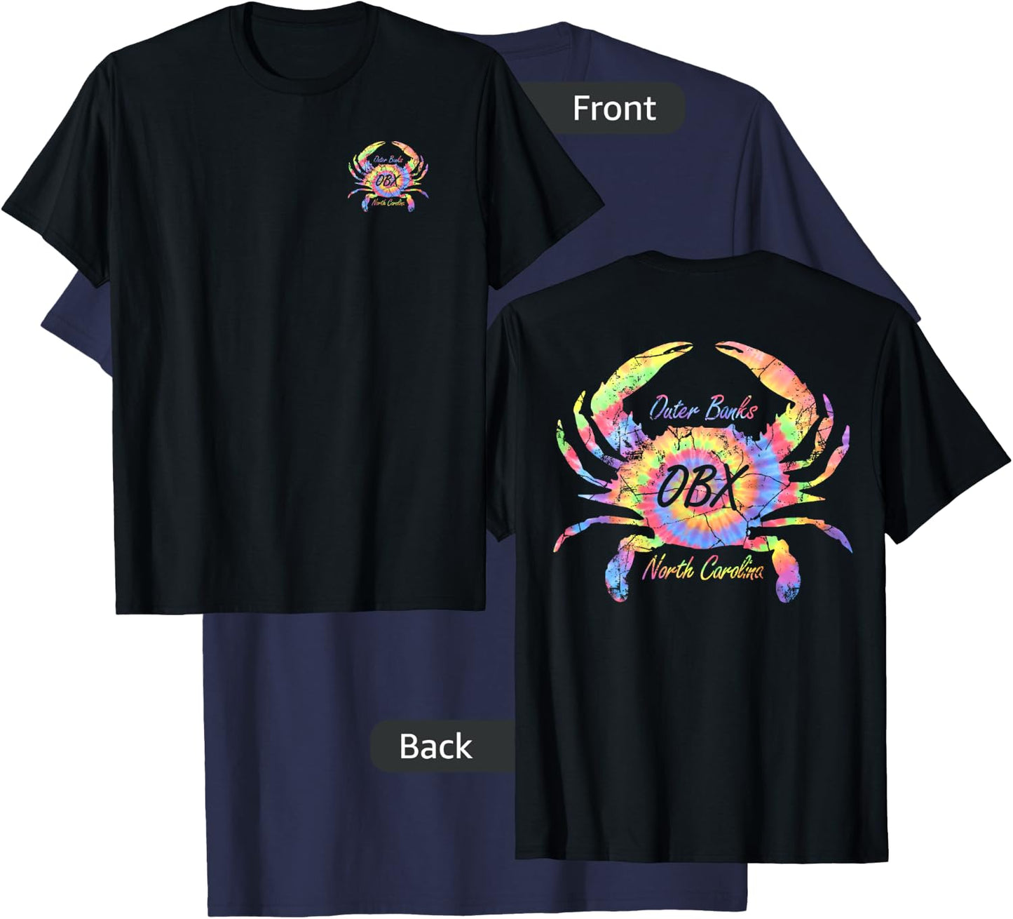 Outer Banks North Carolina Crab OBX Beach Nature Lover Gifts Women Kids T-Shirt - T-Shirt | Navy