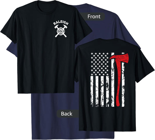 City Of Raleigh Fire Department North Carolina Firefighter T-Shirt - T-Shirt | Navy