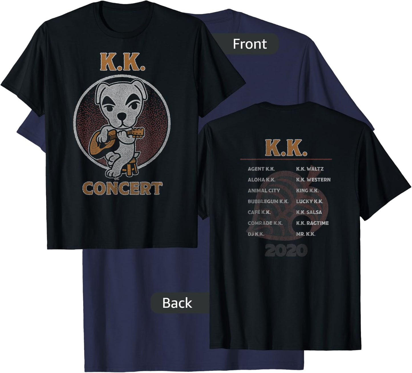 Animal Crossing: New Horizons K.K. Slider In Concert Vintage T-Shirt - T-Shirt | Navy