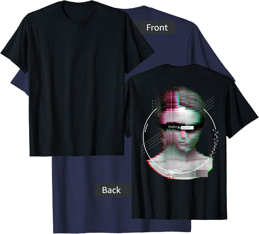 Back print: Techno music Vaporwave EDM party raver festival T-Shirt - T-Shirt | Navy