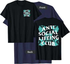 Anti Social Lifting Club: Barbells Crossed Skull (Mint) T-Shirt - T-Shirt | Navy