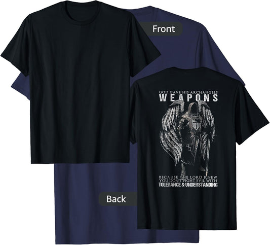 God Gave His Archangel Weapons (on Back) T-Shirt - T-Shirt | Navy