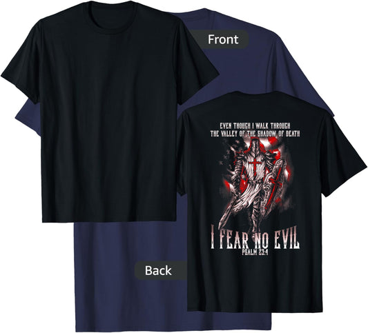 I Walk Through The Valley Of Death I Fear No Evil Crusader T-Shirt - T-Shirt | Navy