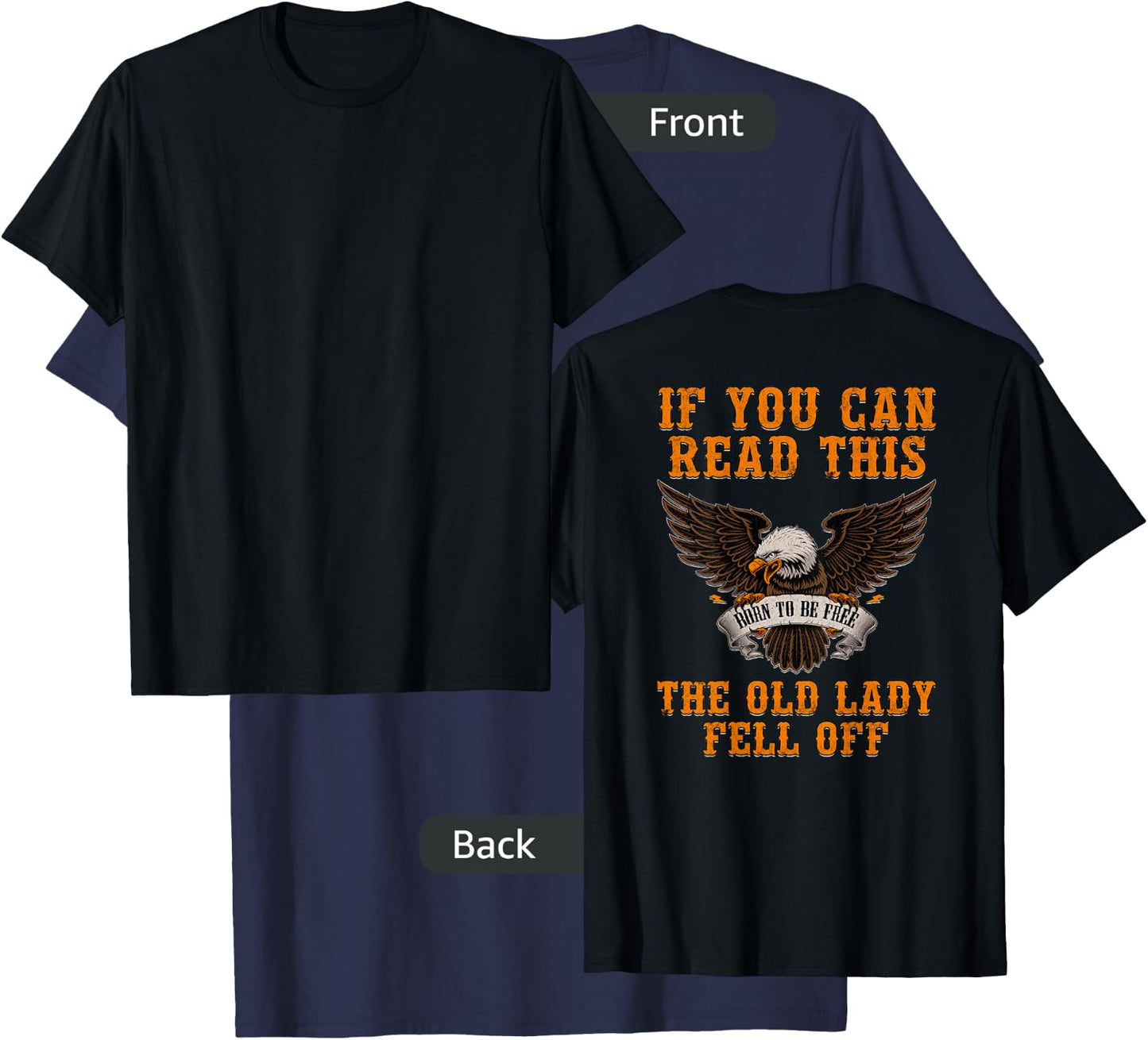 If You Can Read This The Old Lady Fell Off T-Shirt - T-Shirt | Navy