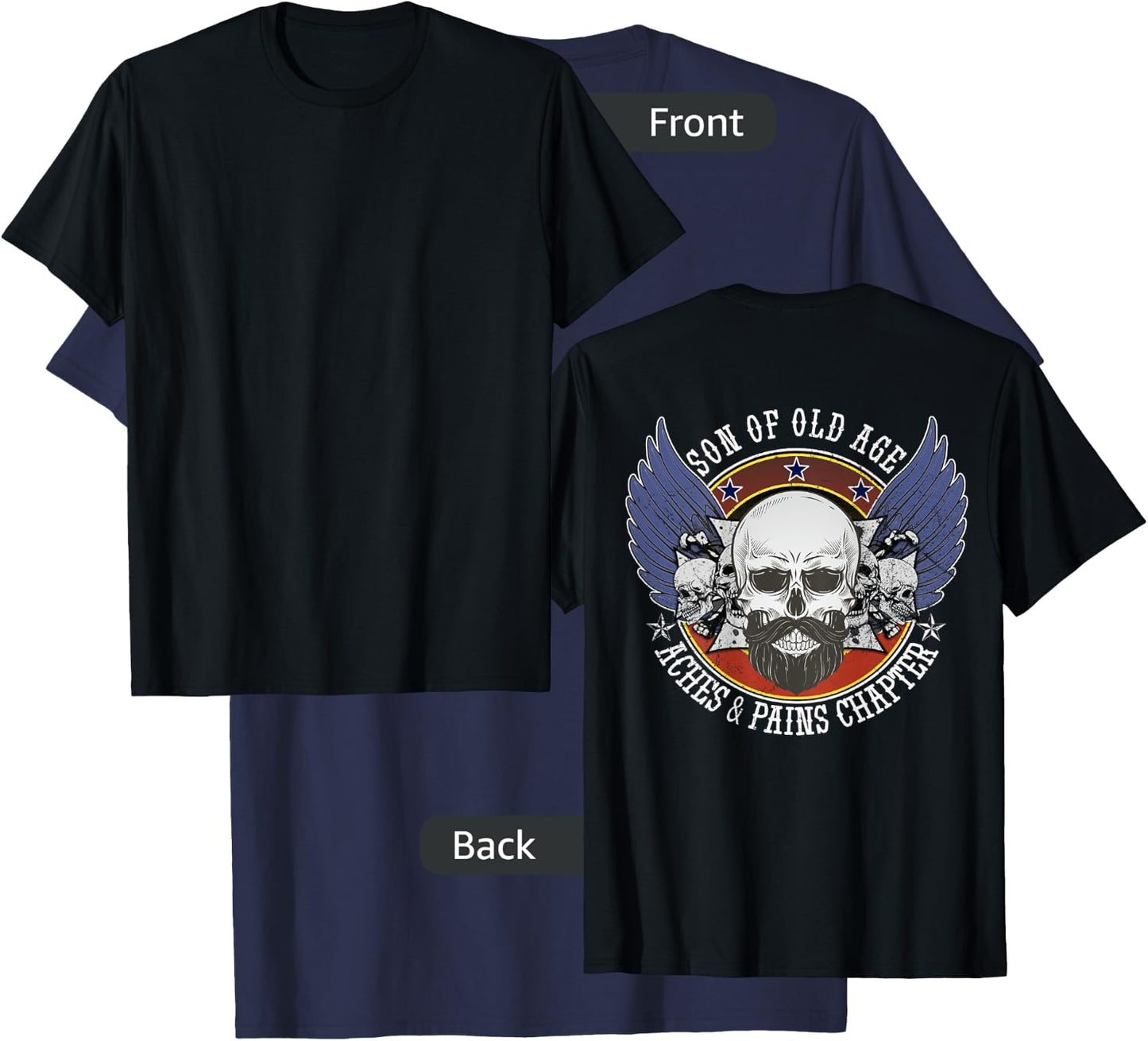 Sons Of Old Age Aches And Pains Chapter Funny biker T-Shirt - T-Shirt | Navy