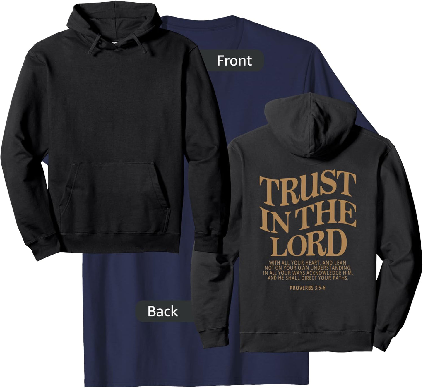 Trust In The Lord, Christian Religious Faith Jesus T-Shirt - T-Shirt | Navy