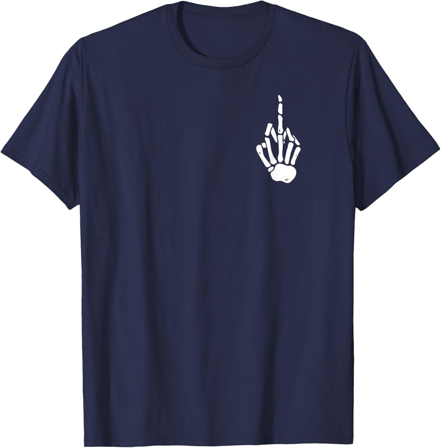 Skeleton Hand Fck You Bones T-Shirt - T-Shirt | Navy