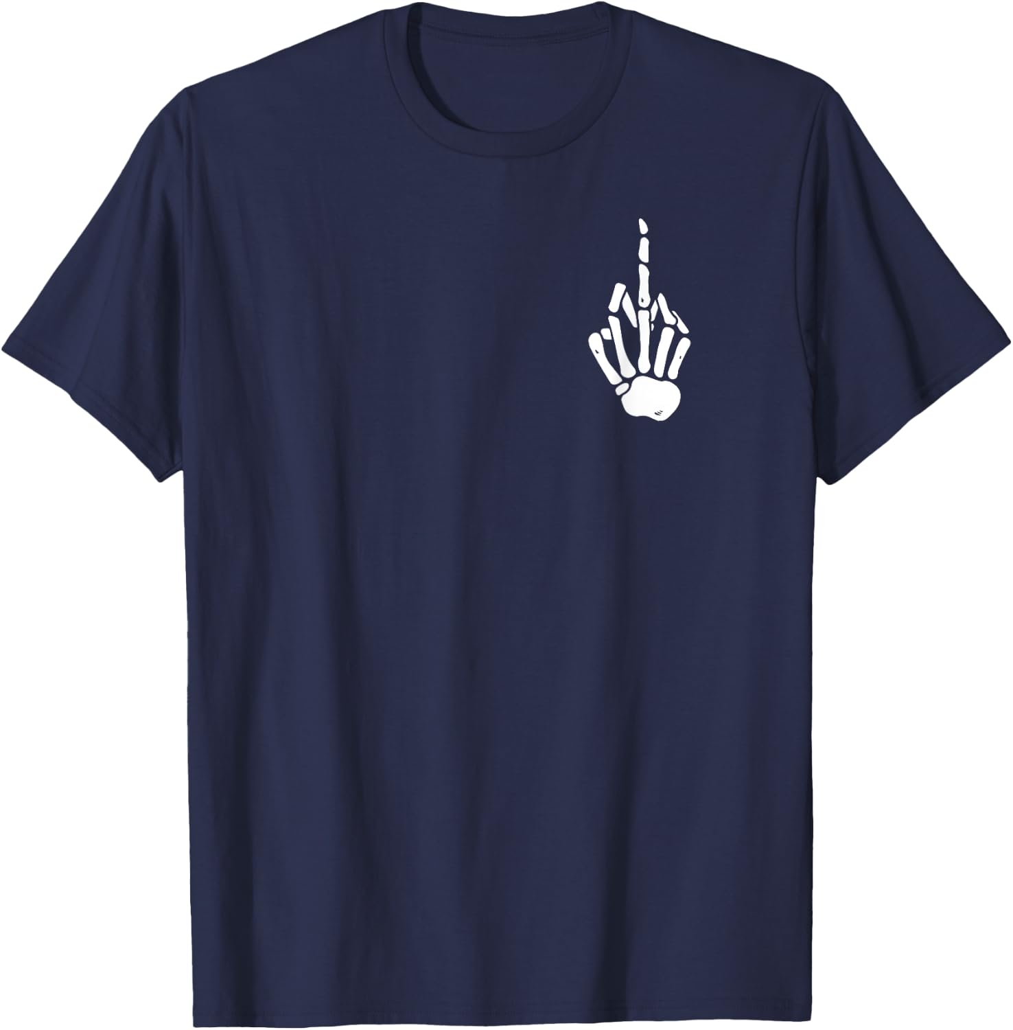 Skeleton Hand Fck You Bones T-Shirt - T-Shirt | Navy