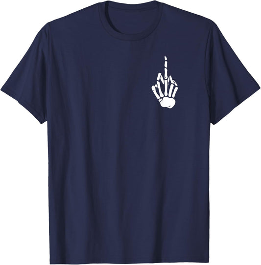 Skeleton Hand Fck You Bones T-Shirt - T-Shirt | Navy