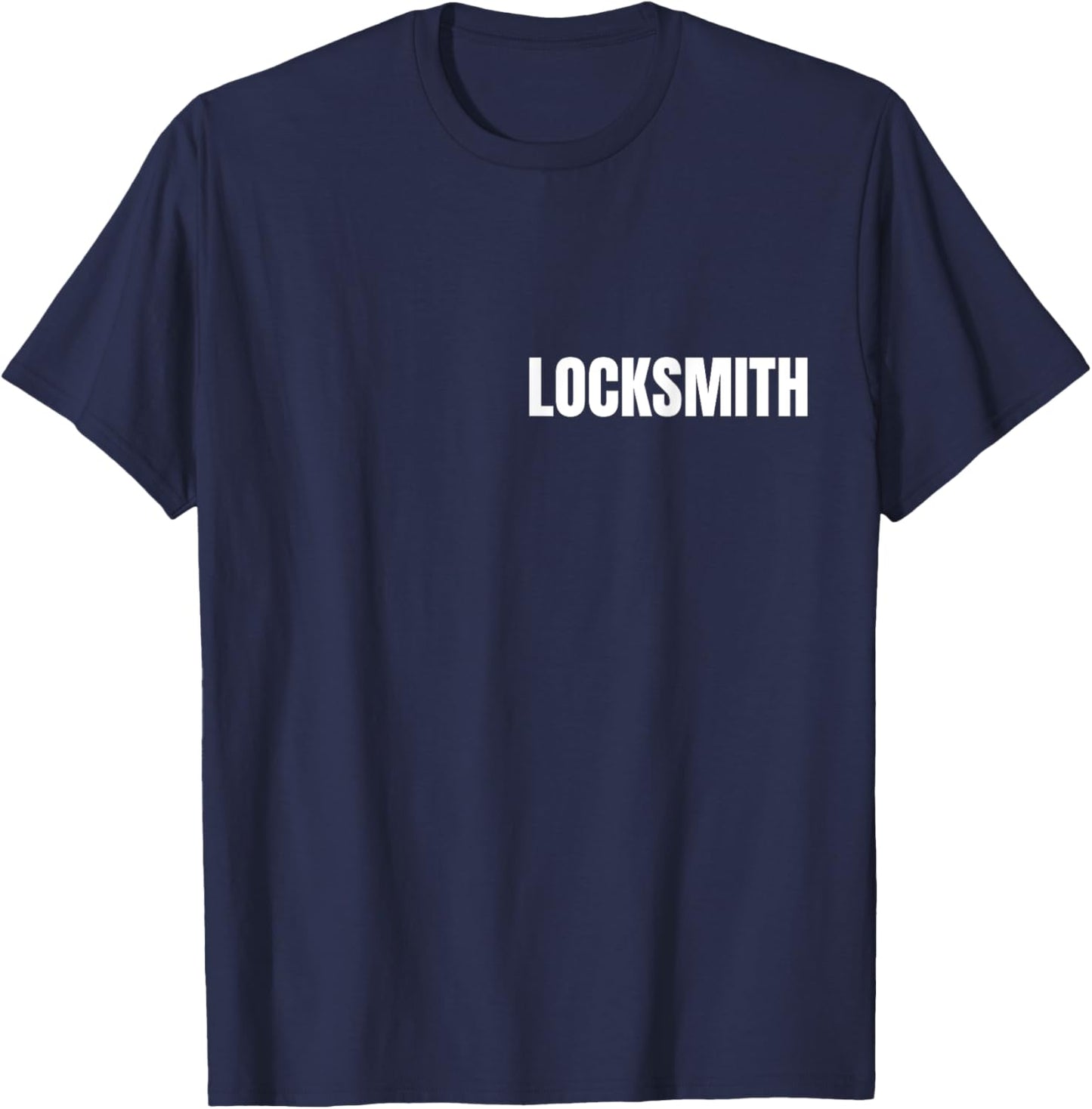 Locksmith Logo Style Employees Official Uniform Work Design T-Shirt - T-Shirt | Navy