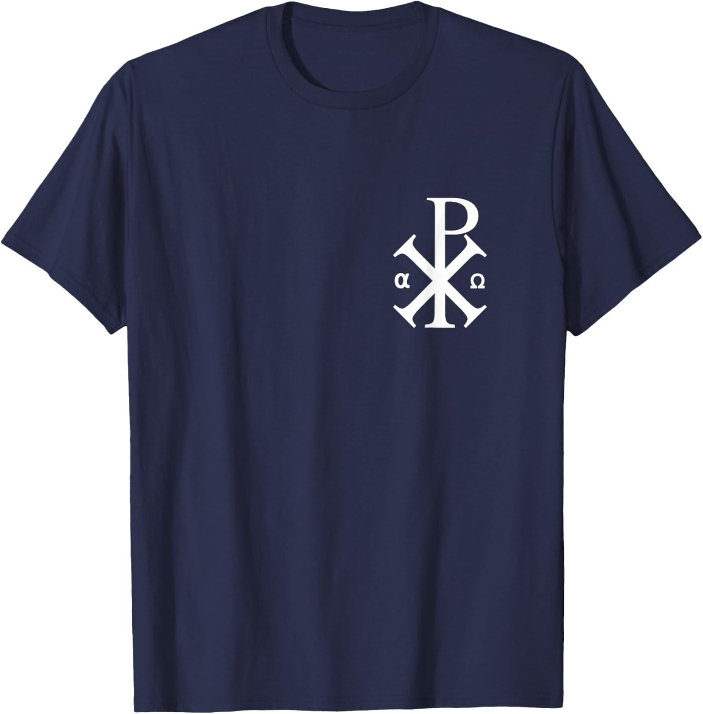 Chi Rho Symbol Motif Jesus Constantine Cross Christian T-Shirt - T-Shirt | Navy