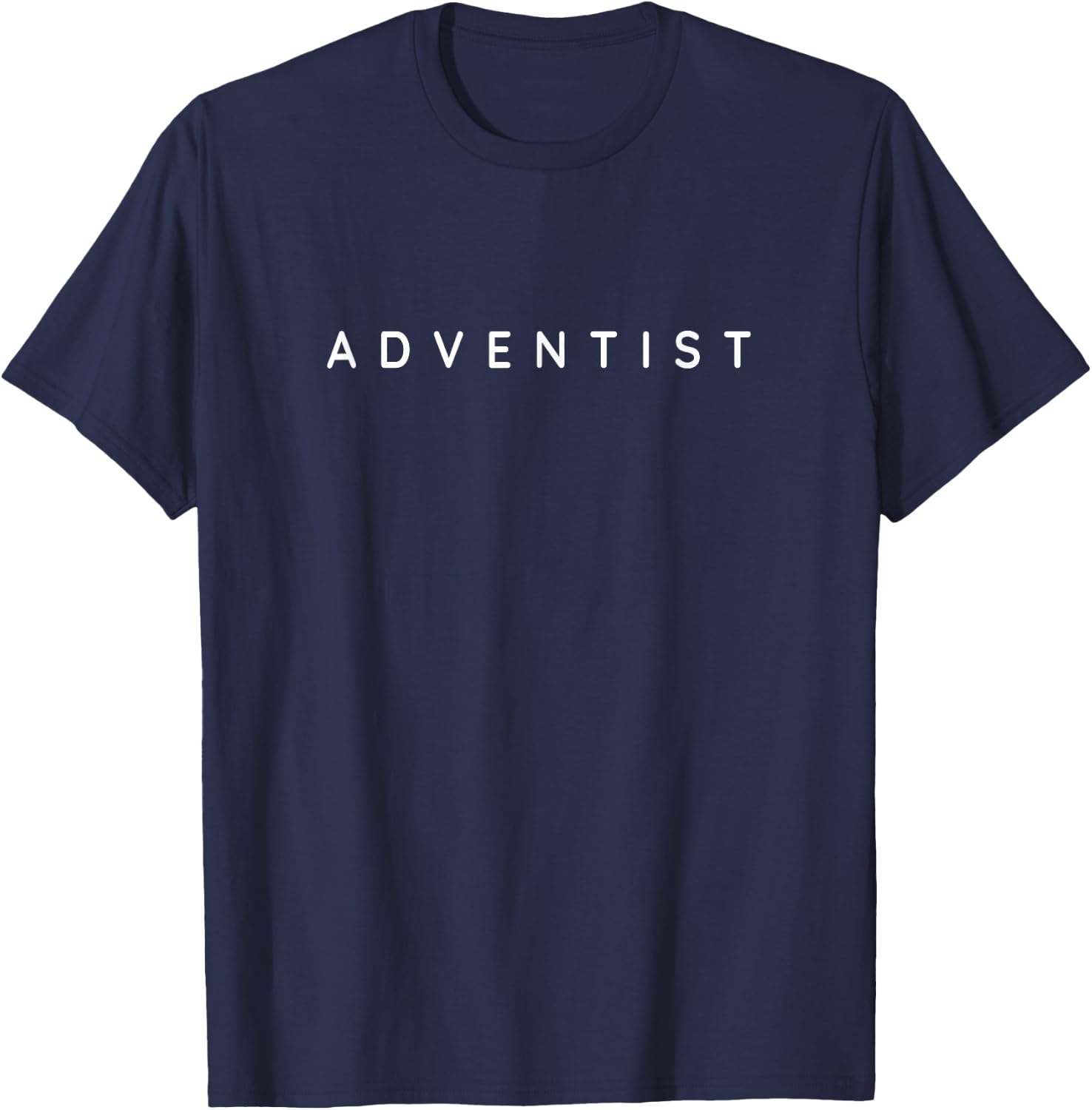 Adventist. Simple, Classy Christian Adventist Modern Font T-Shirt - T-Shirt | Navy