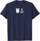 W with anchor, funny anchor, sailor, boat T-Shirt - T-Shirt | Navy