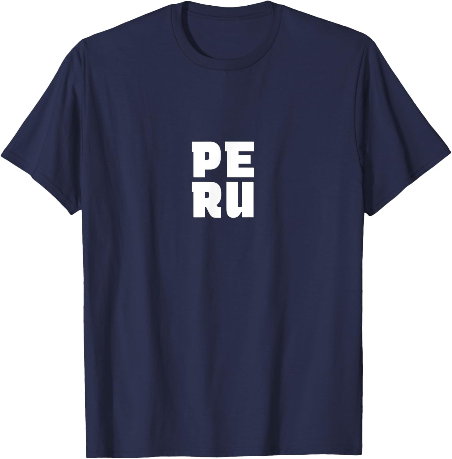Peru Souvenir - Peruvian Pride Letter Box Word Art T-Shirt - T-Shirt | Navy