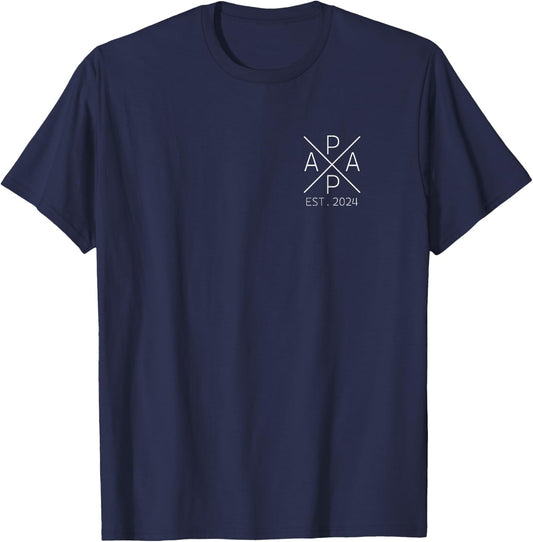 Papa est 2024 Father since 2024 Papa 2024 T-Shirt - T-Shirt | Navy