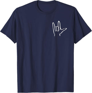 Funny ASL American Sign Language T-Shirt - T-Shirt | Navy