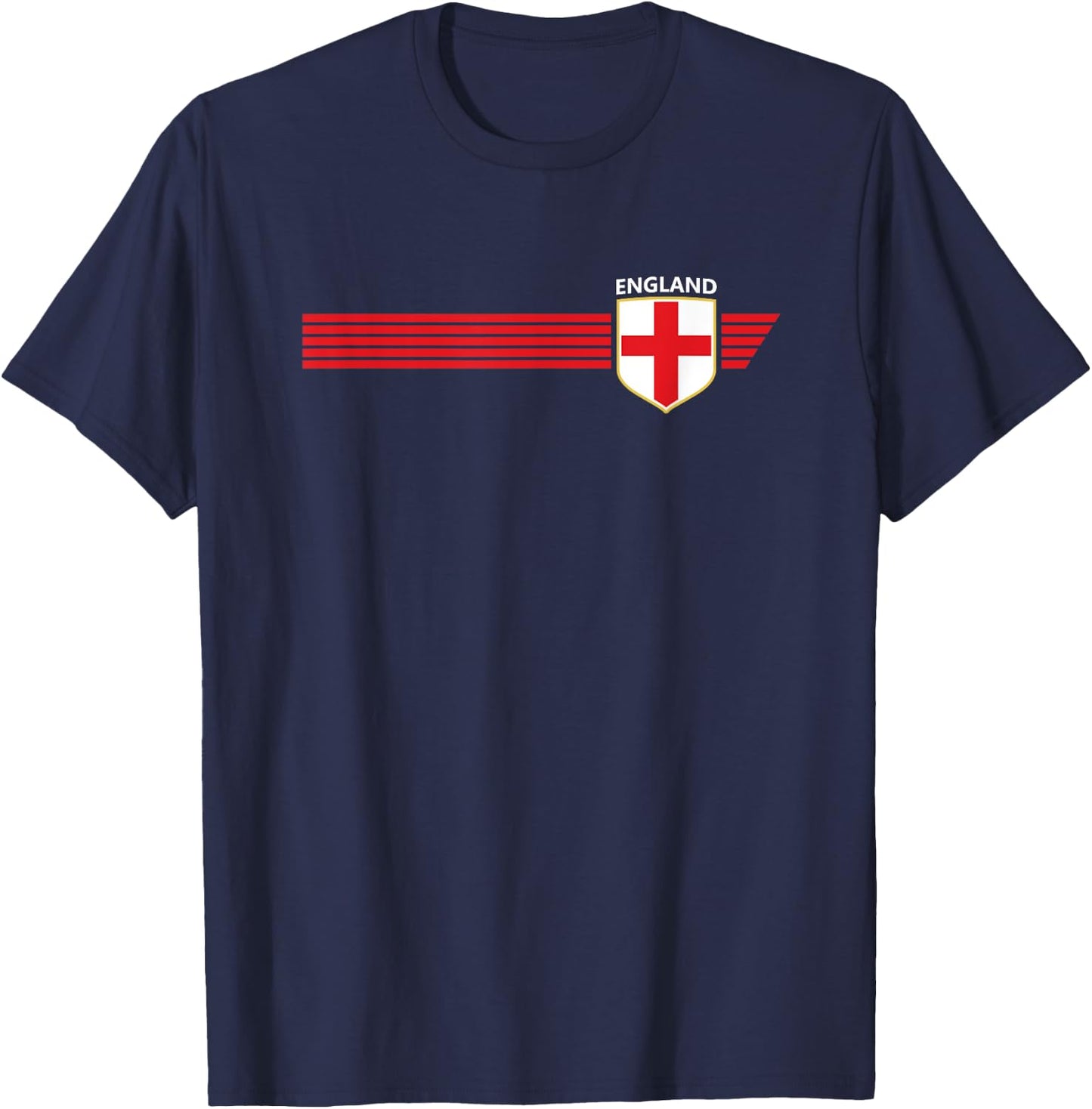 Vintage England Flag Shirt English Crest Great Britain UK T-Shirt - T-Shirt | Navy