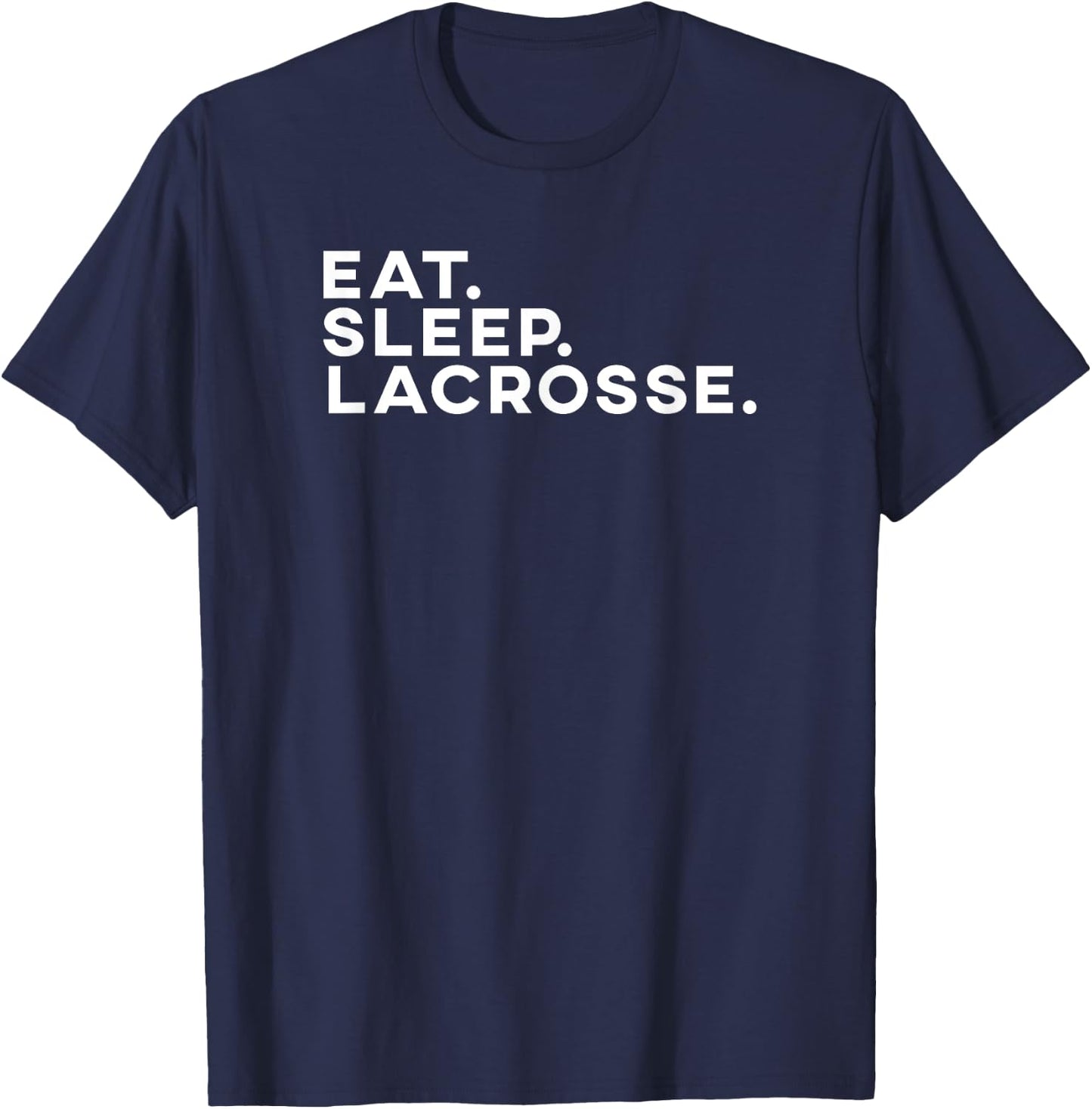 Eat Sleep Lacrosse Vintage Retro Lacrosse Stick Gift T-Shirt - T-Shirt | Navy