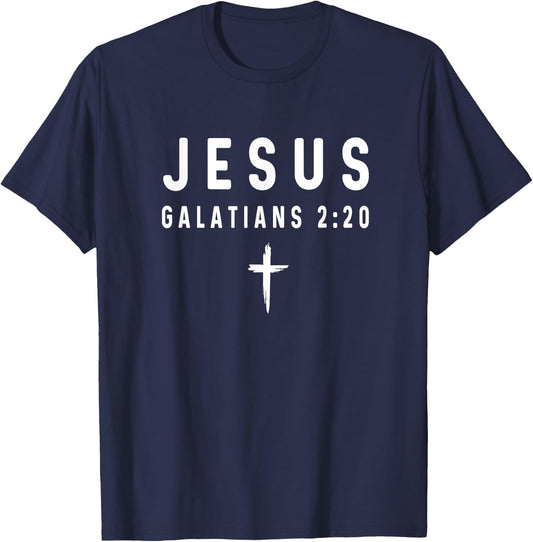 Galatians 2:20 2 20 Faith - God Jesus Religious Christian T-Shirt - T-Shirt | Navy