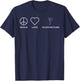Peace Love Acupuncture Therapist T-Shirt - T-Shirt | Navy