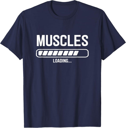 Muscles Loading Installing Muscles Funny Workout T-Shirt - T-Shirt | Navy