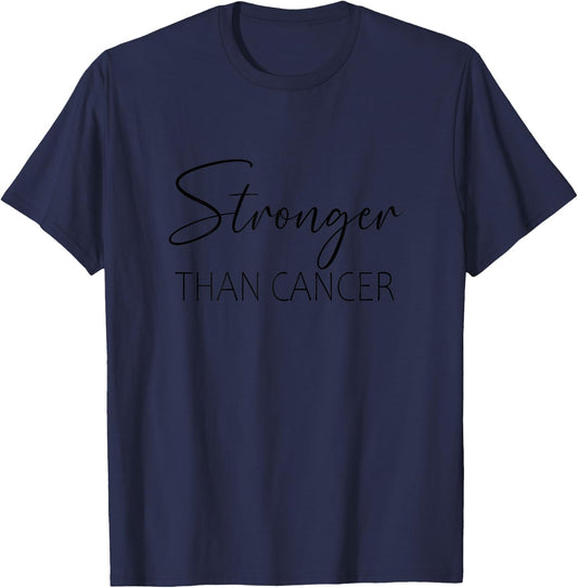 Breast Cancer, Breast Cancer Survivor, Stronger Than Cancer T-Shirt - T-Shirt | Navy