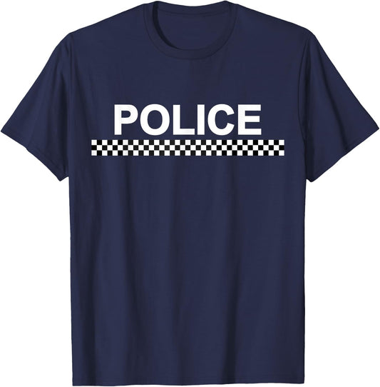 Police Costume Uk British Black and White T-Shirt - T-Shirt | Navy