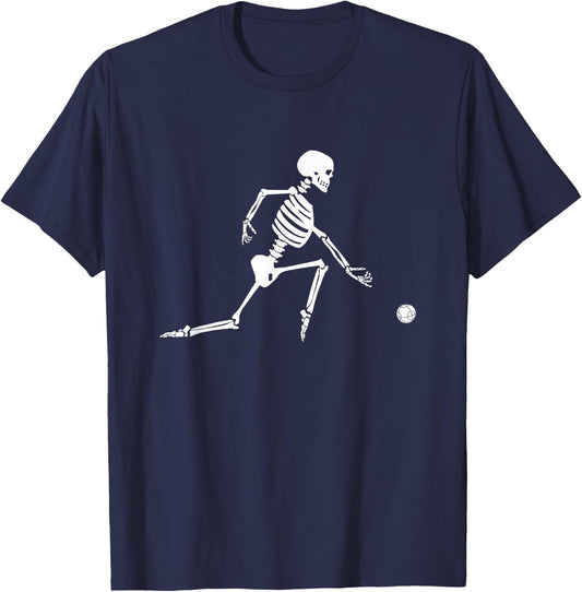 Skeleton Playing Bocce Ball - Bocce Ball Halloween T-Shirt - T-Shirt | Navy