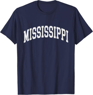 Mississippi - Throwback Design - Classic T-Shirt - T-Shirt | Navy