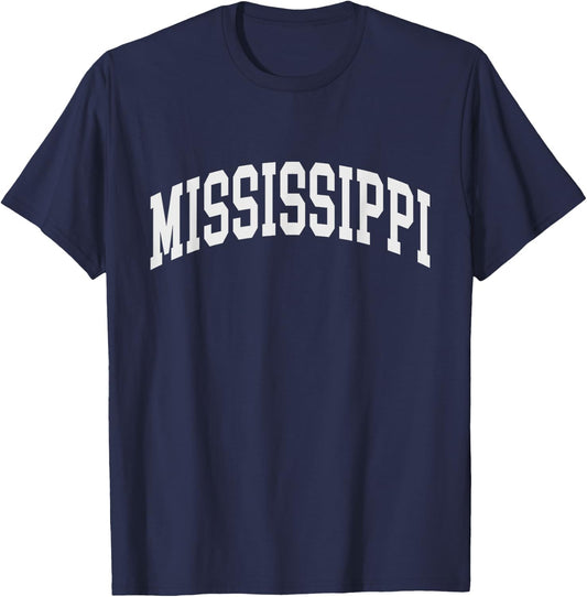 Mississippi - Throwback Design - Classic T-Shirt - T-Shirt | Navy