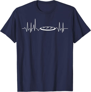 Heart Pulse, EGK and Heartbeat with Baguette T-Shirt - T-Shirt | Navy