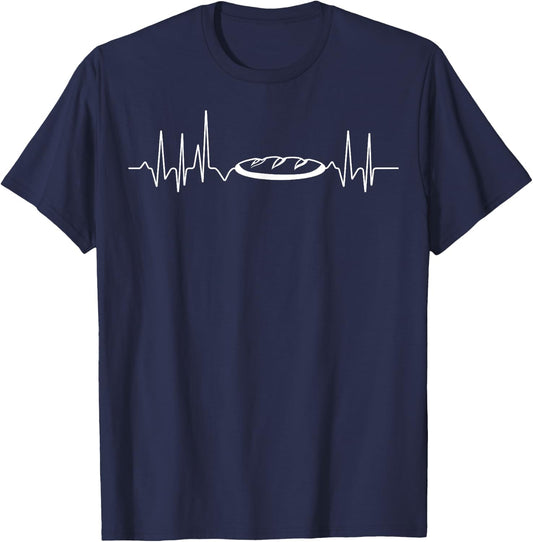 Heart Pulse, EGK and Heartbeat with Baguette T-Shirt - T-Shirt | Navy