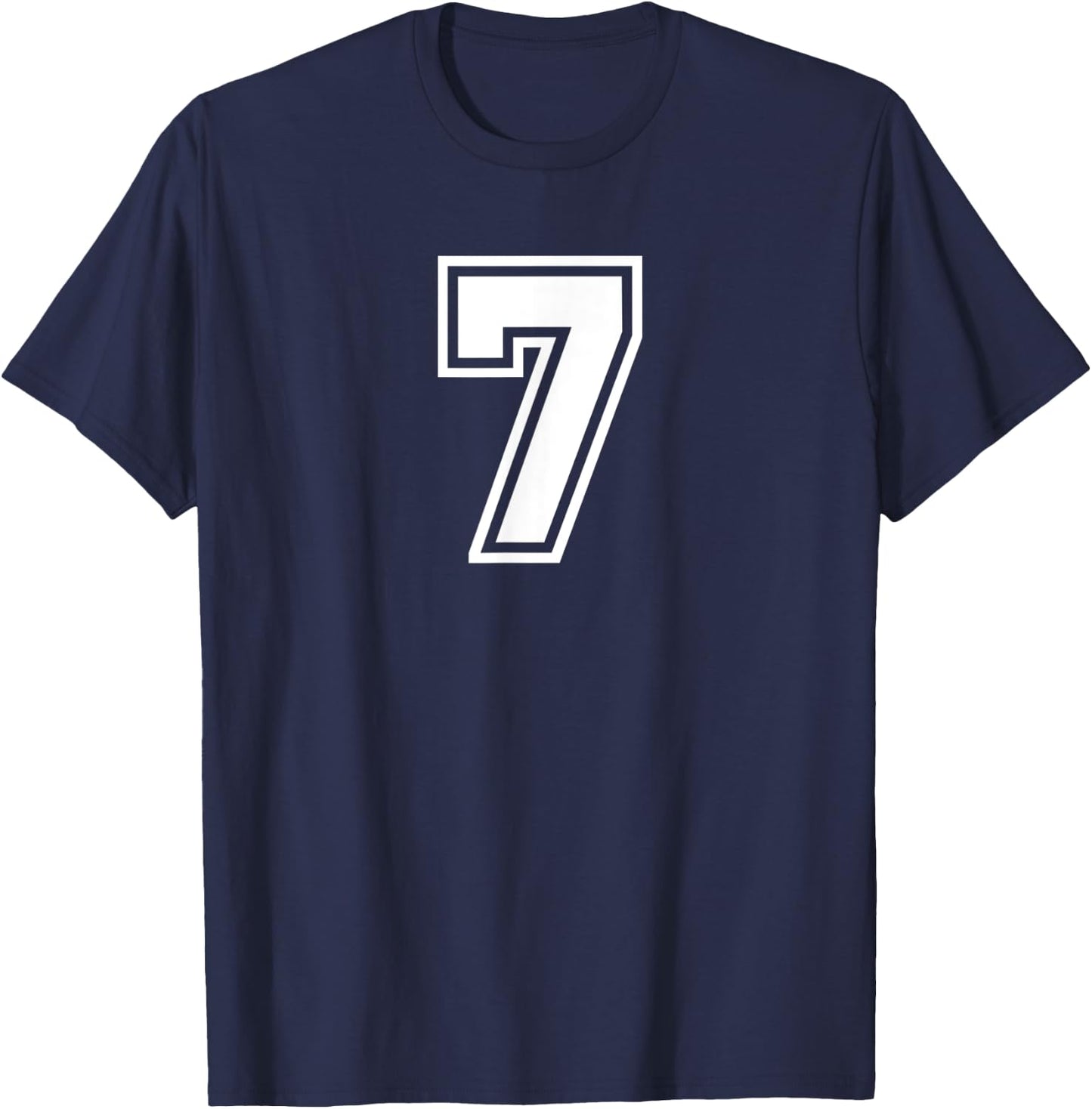 Number #7 Seven Sports Jersey Lucky Favorite Number T-Shirt - T-Shirt | Navy