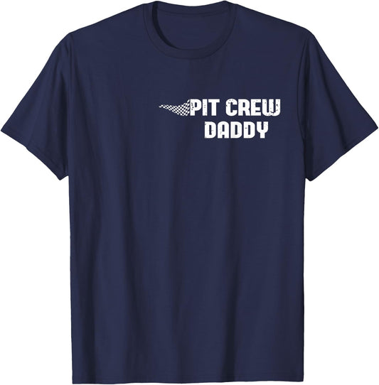 Pit Crew Daddy Racing Car Family Matching Birthday Party T-Shirt - T-Shirt | Navy