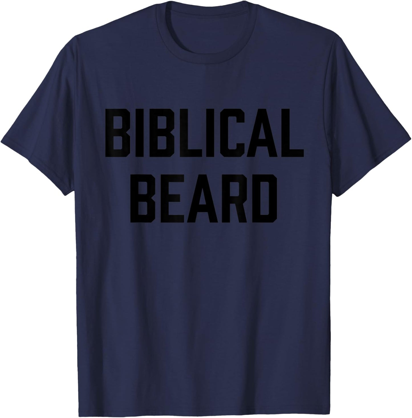 Christian Biblical Beard T-Shirt - T-Shirt | Navy
